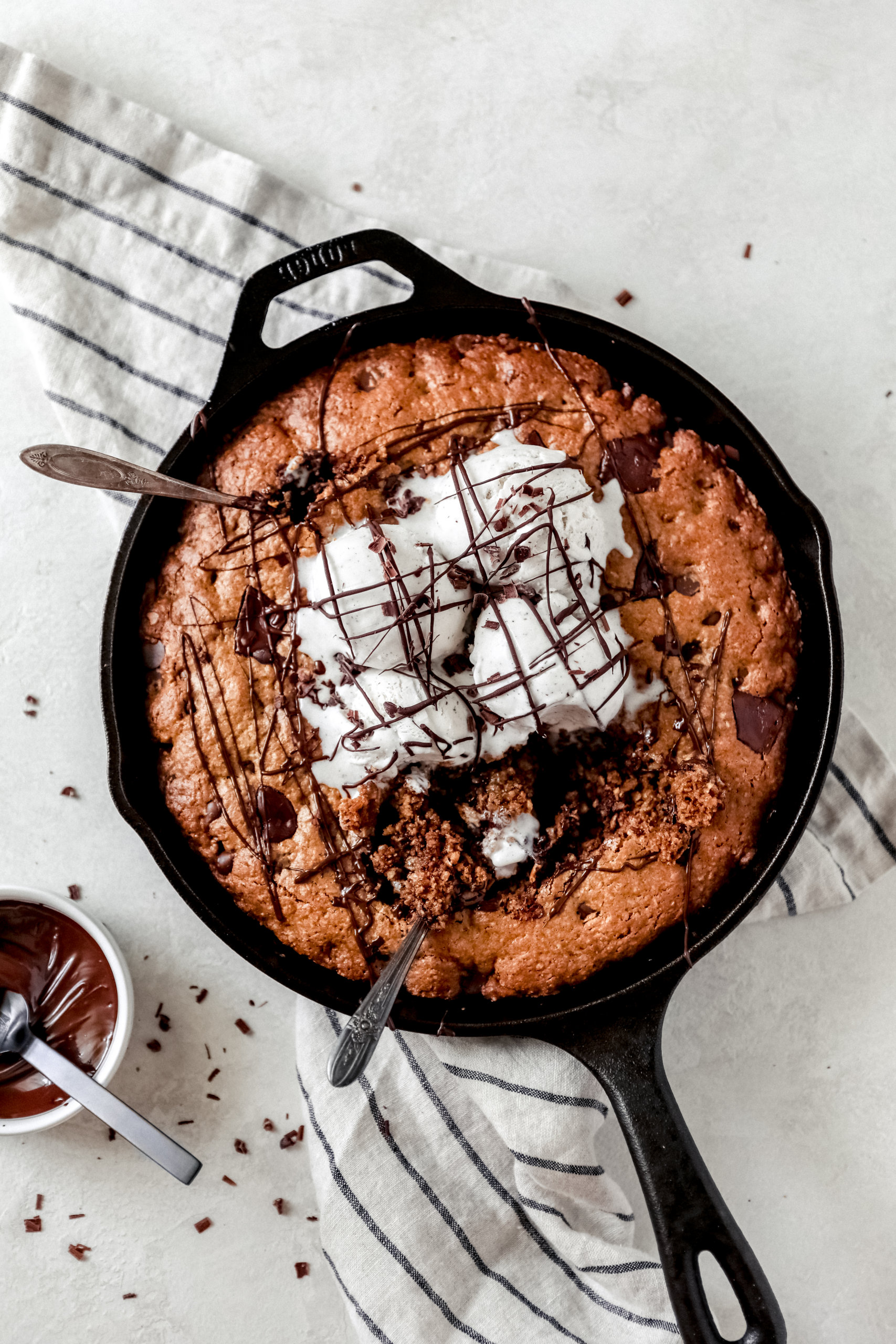 Peanut Butter-Chocolate Skillet Cookie Recipe