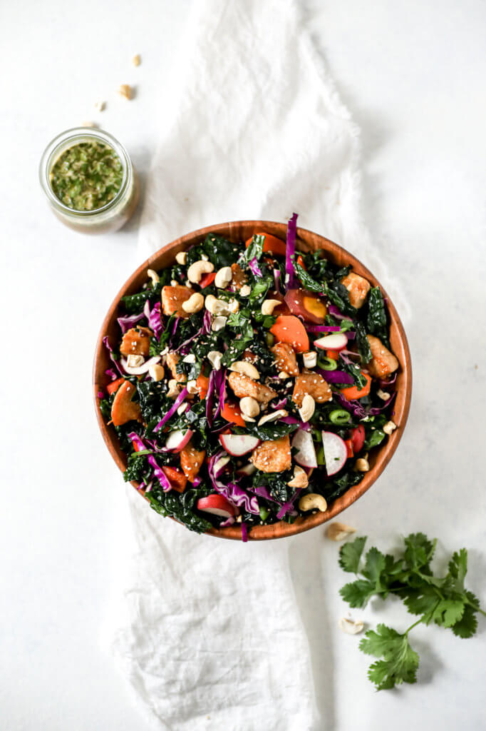 Soy-free Chicken Teriyaki Kale Salad: Jessi's Kitchen