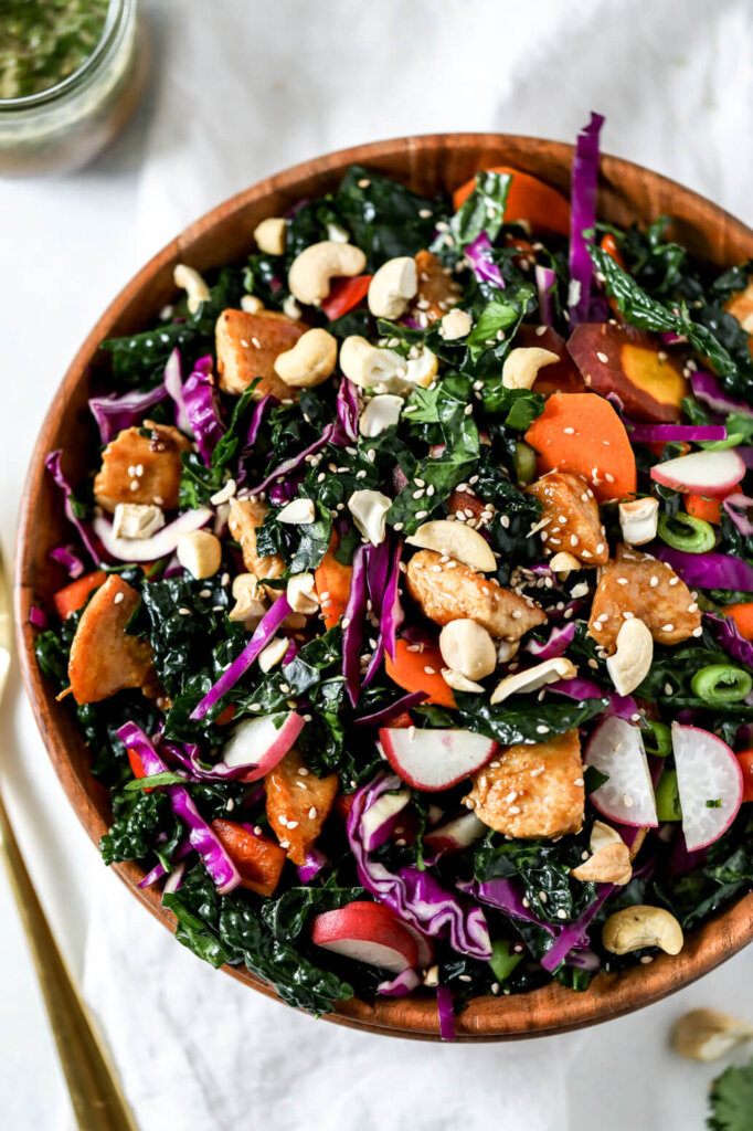 Soy-free Chicken Teriyaki Kale Salad: Jessi's Kitchen