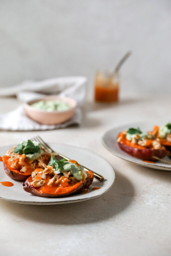 Buffalo Chicken Stuffed Sweet Potatoes: Jessi's Kitchen