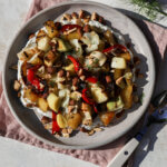 Grilled Leek and Beet Salad with Lemon Dill Yogurt Sauce